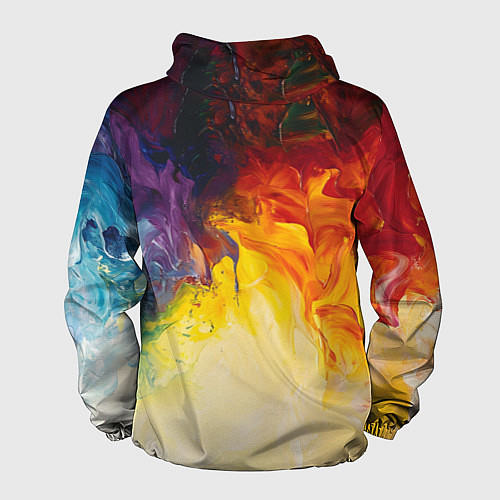 Мужская ветровка Подтеки масляных красок / 3D-Черный – фото 2