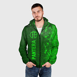 Ветровка с капюшоном мужская Pantera - green gradient по-вертикали, цвет: 3D-черный — фото 2