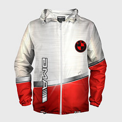 Ветровка с капюшоном мужская BMW metal carbon steel, цвет: 3D-белый