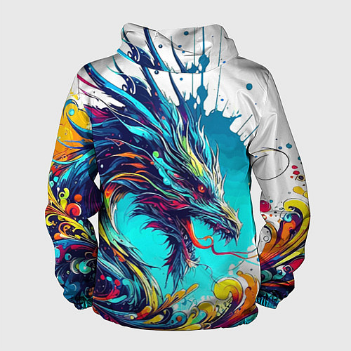 Мужская ветровка Japanese dragon - tattoo irezumi / 3D-Черный – фото 2