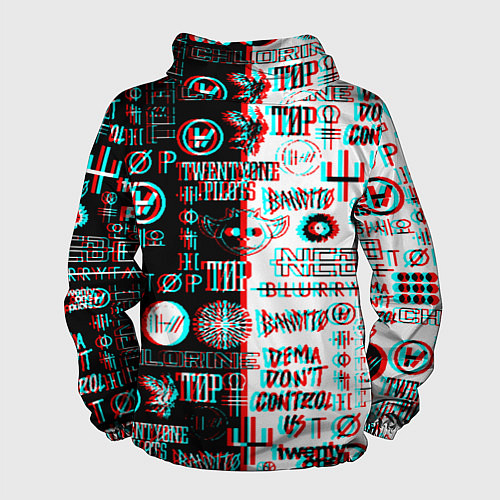 Мужская ветровка Twenty one pilots glitch pattern / 3D-Черный – фото 2