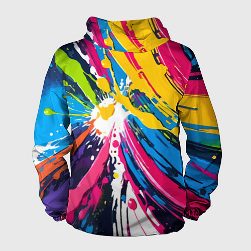 Мужская ветровка Красочная абстракция - экспрессионизм / 3D-Черный – фото 2