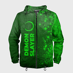 Мужская ветровка Demon Slayer - green gradient по-вертикали