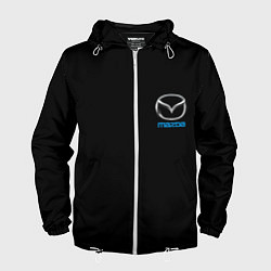 Ветровка с капюшоном мужская Mazda logo auto, цвет: 3D-белый