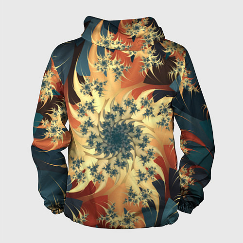 Мужская ветровка Оптические узоры фракталы / 3D-Черный – фото 2