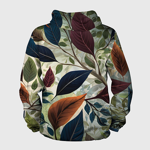 Мужская ветровка Листья искусство / 3D-Черный – фото 2