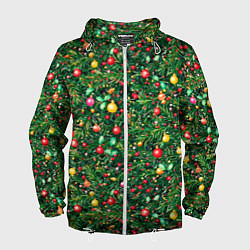 Мужская ветровка Разноцветные шары на ёлке