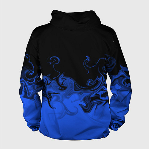 Мужская ветровка Абстрактный синий огонь / 3D-Черный – фото 2