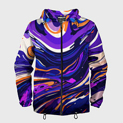 Мужская ветровка Разноцветная абстракция разводов