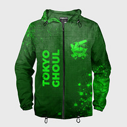 Ветровка с капюшоном мужская Tokyo Ghoul - green gradient вертикально, цвет: 3D-черный