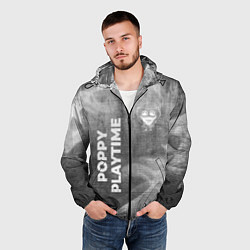 Ветровка с капюшоном мужская Poppy Playtime - grey gradient вертикально, цвет: 3D-черный — фото 2
