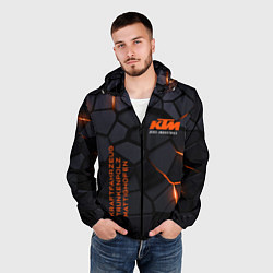 Ветровка с капюшоном мужская KTM - плиты с эффектом свечения, цвет: 3D-черный — фото 2