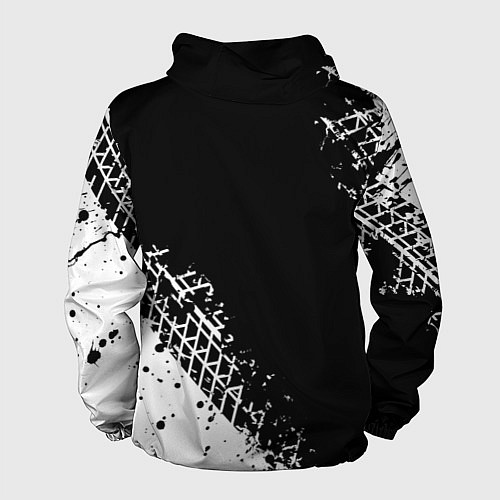 Мужская ветровка Kawasaki - следы от шин / 3D-Черный – фото 2