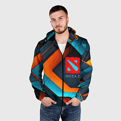 Ветровка с капюшоном мужская Dota 2 абстракция из линий, цвет: 3D-черный — фото 2