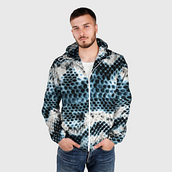 Ветровка с капюшоном мужская Змеиный тренд, цвет: 3D-белый — фото 2