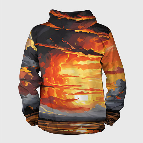 Мужская ветровка Багровый закат / 3D-Черный – фото 2