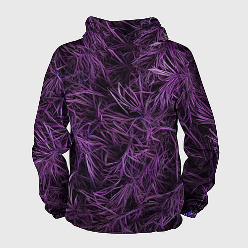 Мужская ветровка Фиолетовая трава на чёрном фоне / 3D-Черный – фото 2