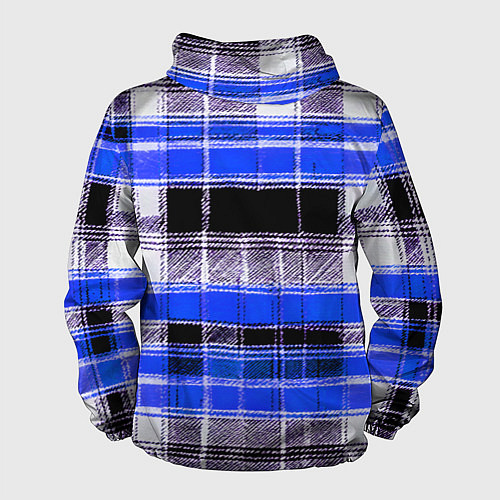 Мужская ветровка Белые полосы на чёрно-синем фоне / 3D-Черный – фото 2