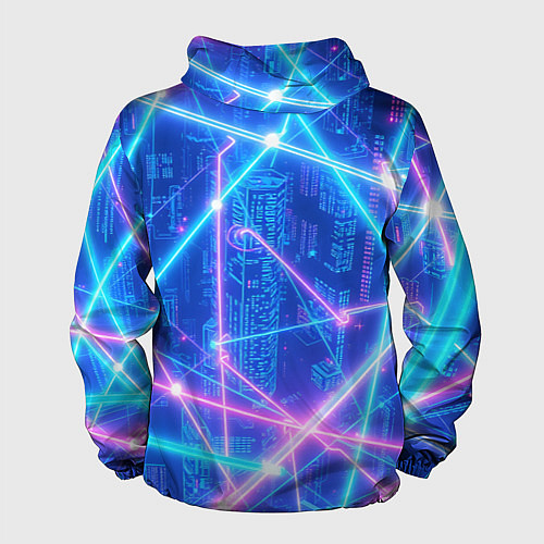 Мужская ветровка Неоновые провода / 3D-Черный – фото 2