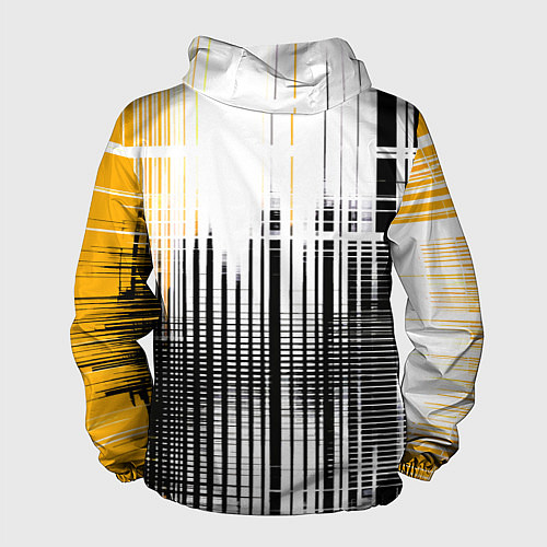Мужская ветровка Жёлто-чёрный гранж на белом фоне / 3D-Черный – фото 2