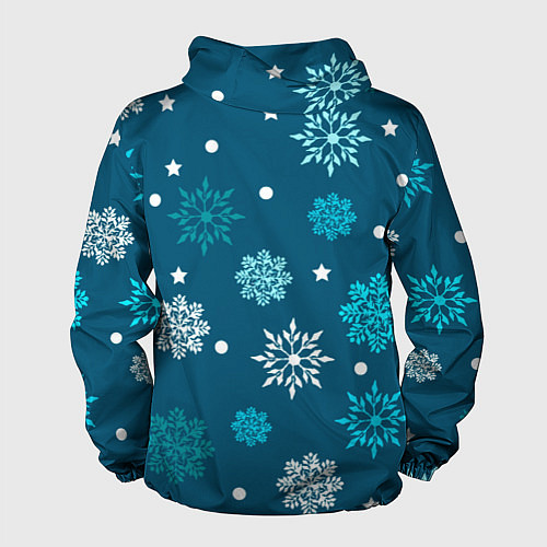 Мужская ветровка Резные снежинки / 3D-Черный – фото 2