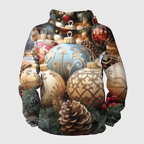 Мужская ветровка Большие новогодние шары / 3D-Черный – фото 2