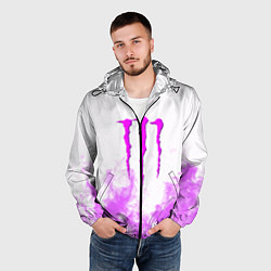 Ветровка с капюшоном мужская Monster energy neon flame, цвет: 3D-черный — фото 2