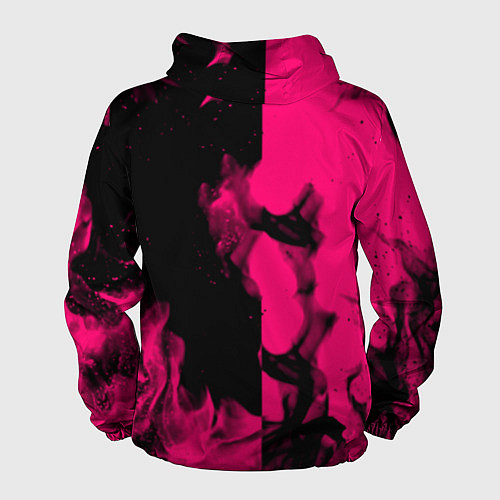 Мужская ветровка Monster energy fire pink / 3D-Черный – фото 2