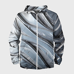 Мужская ветровка Полированный металл серебряный