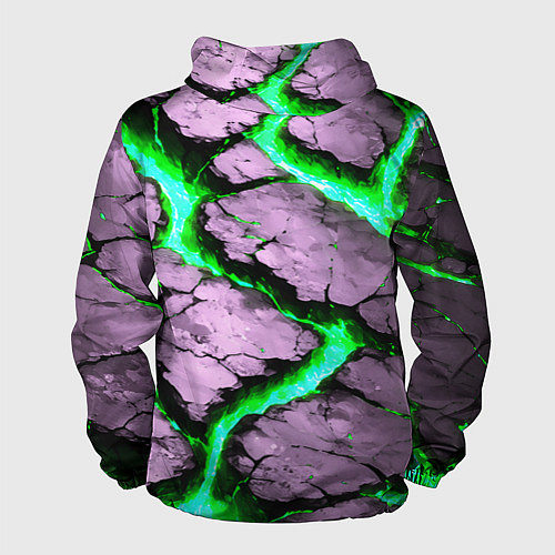 Мужская ветровка Треснувший камень зелёный / 3D-Черный – фото 2