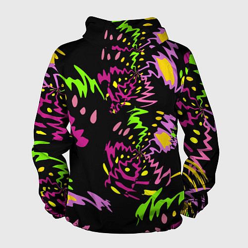 Мужская ветровка Яркие абстрактные круги-зигзаги / 3D-Черный – фото 2