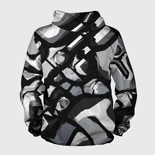 Мужская ветровка Чёрно-серая абстракция / 3D-Черный – фото 2