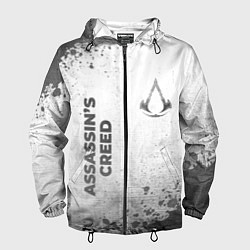 Ветровка с капюшоном мужская Assassins Creed - white gradient вертикально, цвет: 3D-черный