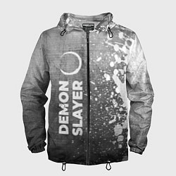 Мужская ветровка Demon Slayer - grey gradient по-вертикали