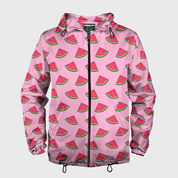 Мужская ветровка Дольки арбуза розовый