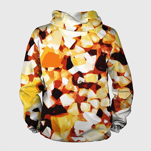 Мужская ветровка Жёлто-белая абстракция на чёрном фоне / 3D-Черный – фото 2