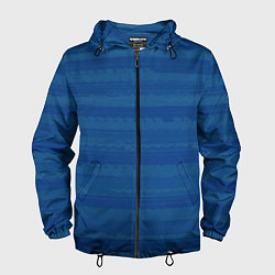 Мужская ветровка Тёмный серо-синий полосатый