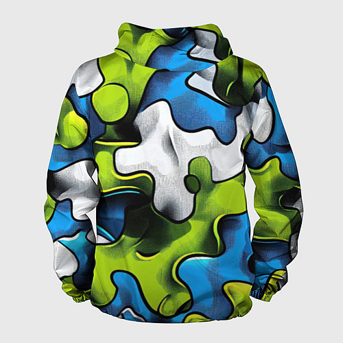 Мужская ветровка Камуфляж в стиле графитти / 3D-Черный – фото 2