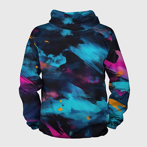 Мужская ветровка Герб РФ на текстурном камуфляже / 3D-Черный – фото 2