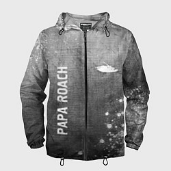 Ветровка с капюшоном мужская Papa Roach - grey gradient вертикально, цвет: 3D-черный