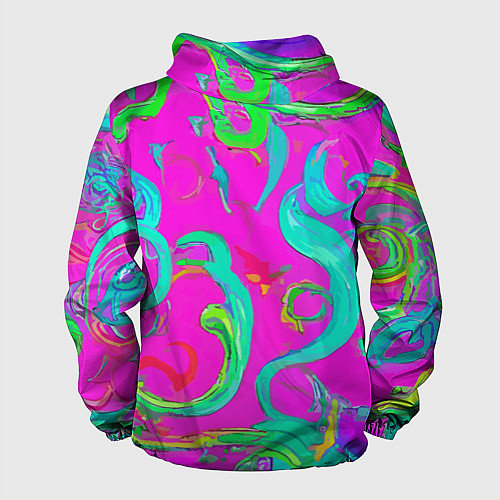 Мужская ветровка Abstract floral pattern - aloha / 3D-Черный – фото 2