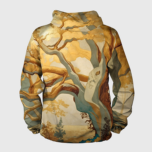 Мужская ветровка Дерево в японском стиле / 3D-Черный – фото 2