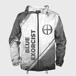 Ветровка с капюшоном мужская Blue Exorcist - white gradient вертикально, цвет: 3D-черный