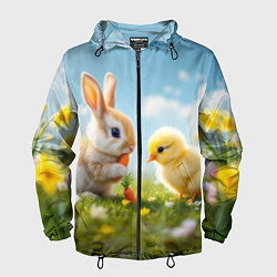 Мужская ветровка Кролик и цыпленок встречают Пасху