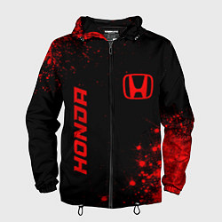 Ветровка с капюшоном мужская Honda - red gradient вертикально, цвет: 3D-черный