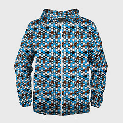 Мужская ветровка Киберпанк шестиугольники синие
