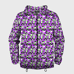 Мужская ветровка Киберпанк шестиугольники фиолетовые