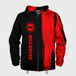 Ветровка с капюшоном мужская Brighton - red gradient по-вертикали, цвет: 3D-черный