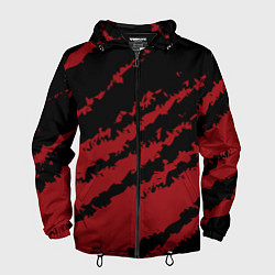 Ветровка с капюшоном мужская The color is red and black, цвет: 3D-черный