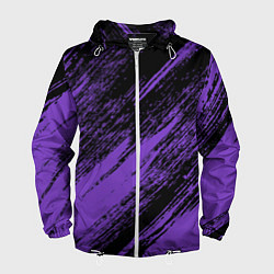 Ветровка с капюшоном мужская The color is purple and black, цвет: 3D-белый